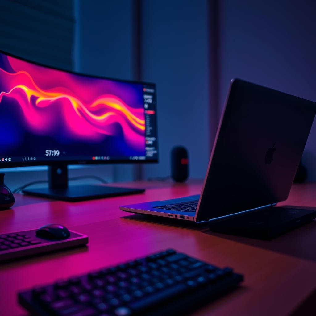 Thermal imaging view showing extreme heat from a USB-C dock traveling up the cable into a laptop.