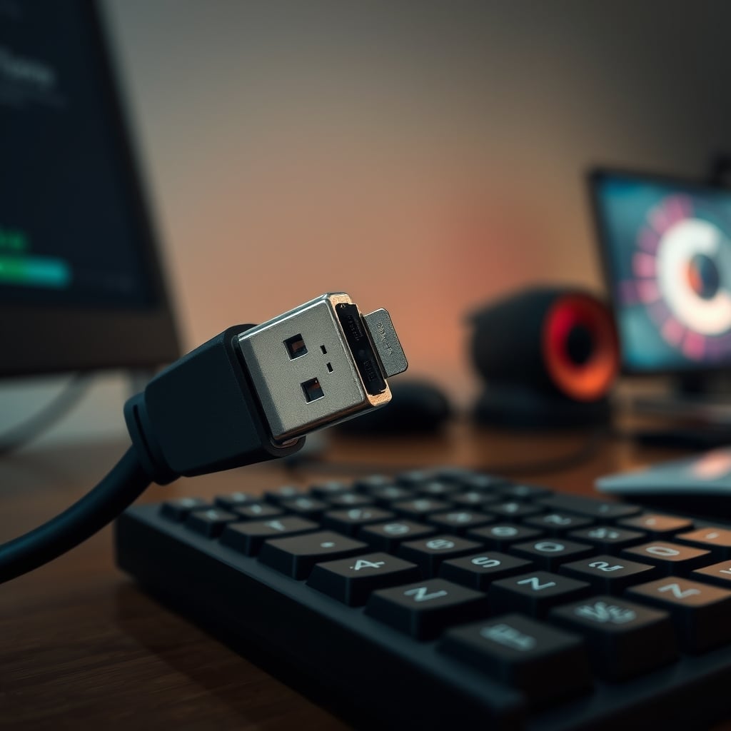 Close-up of a broken USB cable connector showing poor stress relief design, a common point of failure.