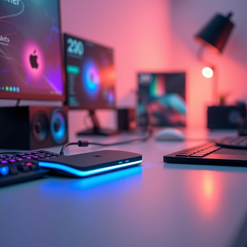 A 'gaming' USB hub with aggressive RGB lighting in its packaging