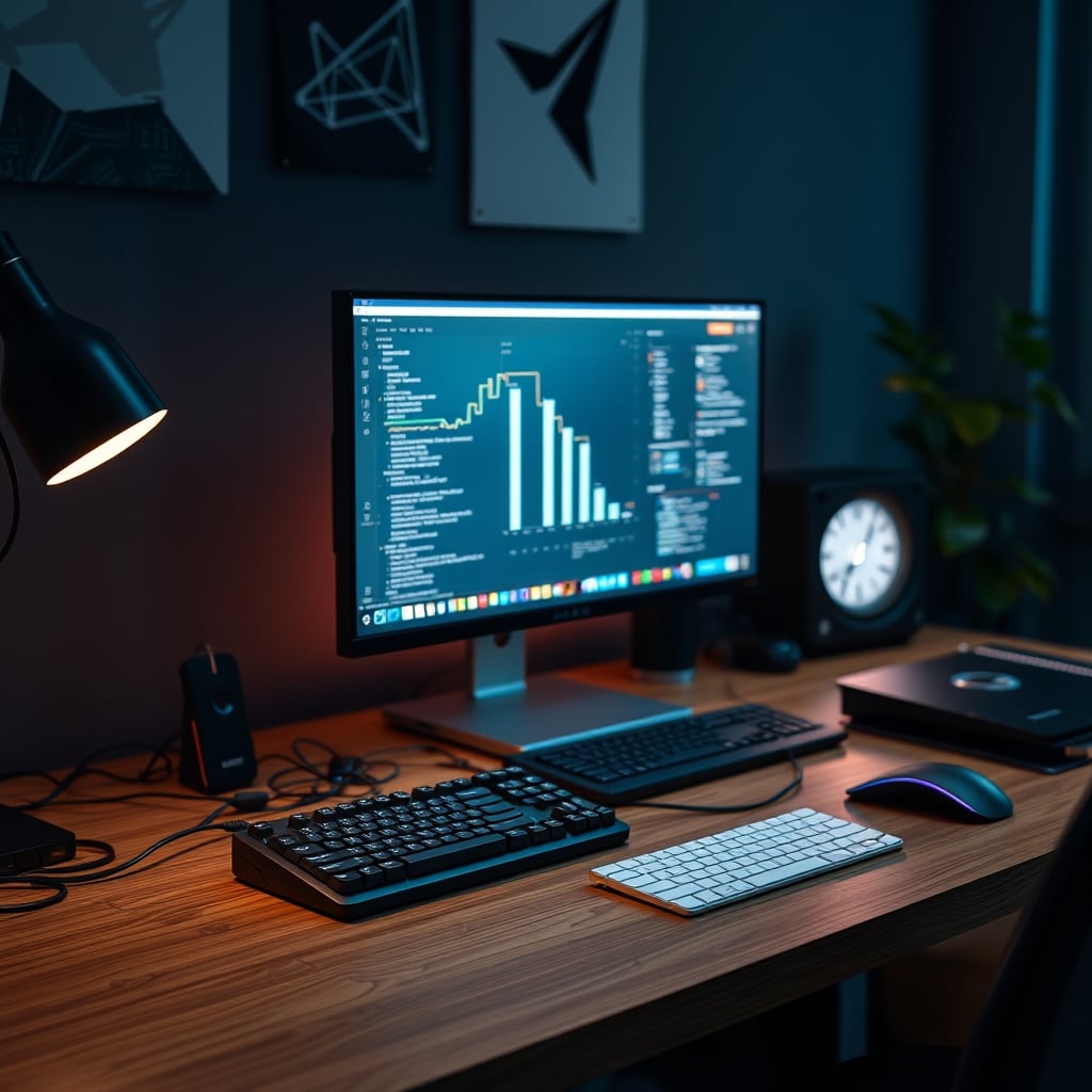 Two desk setups side-by-side: one with peripherals connected directly to a computer, another via a USB hub.