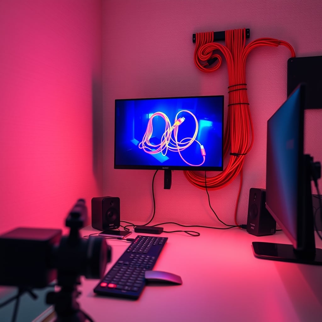 Thermal camera image showing hot spots in a bundled cable raceway installation