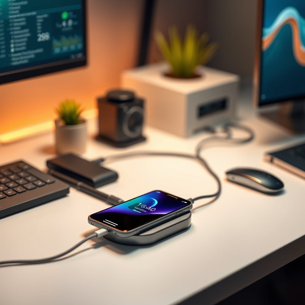 Side-by-side comparison showing wireless charging taking twice as long as wired