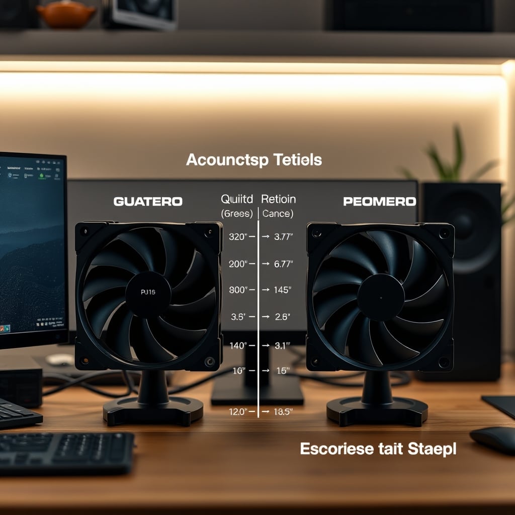 Noise comparison chart showing quiet fans versus performance fans