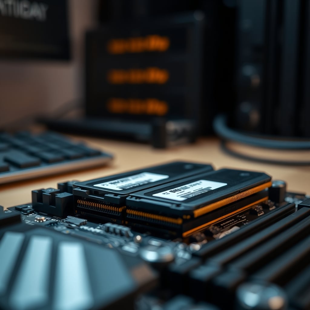 Close-up of a PC motherboard showing two RAM sticks installed in dual-channel configuration, with two empty slots highlighting that more is not always better.