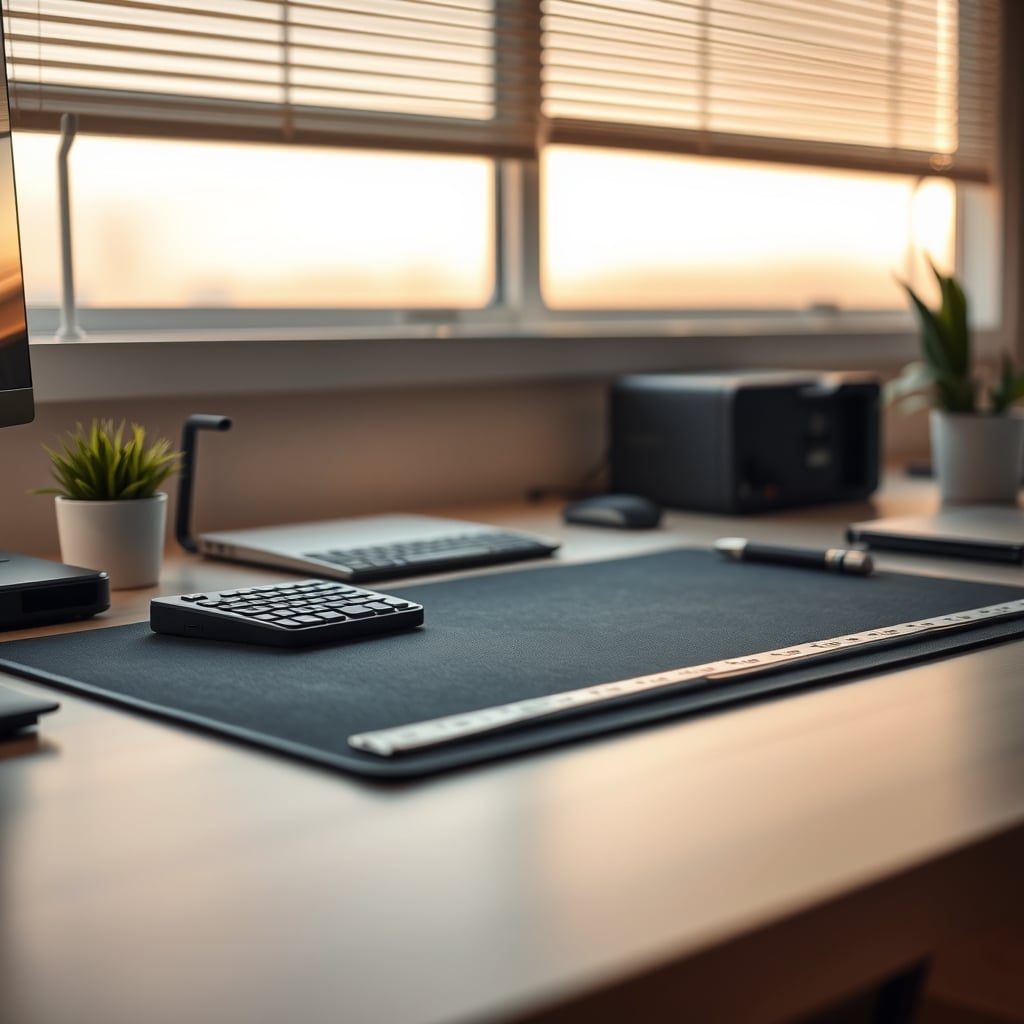 Measuring desk mat size