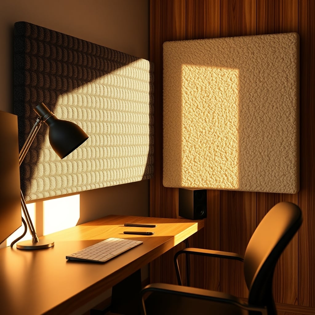 Comparison of thin decorative foam versus thick proper acoustic panel