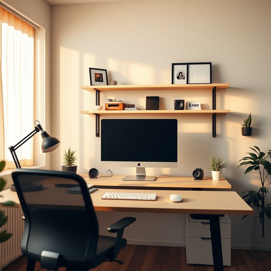 A minimalist, well-organized background for a YouTube video, emphasizing a clean and distraction-free recording environment.